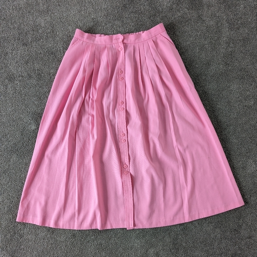 Koret Francisca Women's Vintage Pleated Pink Maxi Skirt Size Large Barbiecore